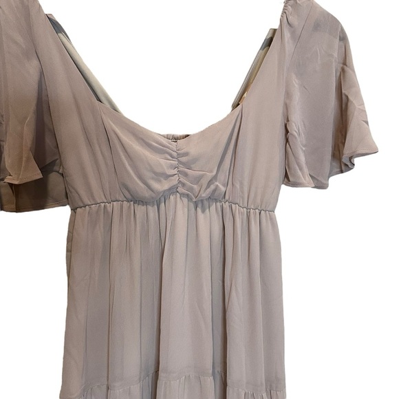 Show Me Your Mumu Nicole Maxi Dune Luxe Satin Dress Soft Beige Size Small NWT - Picture 4 of 15